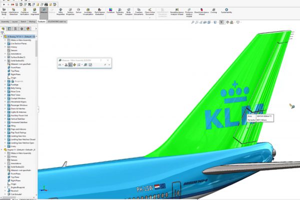 Measure a surface area in SolidWorks