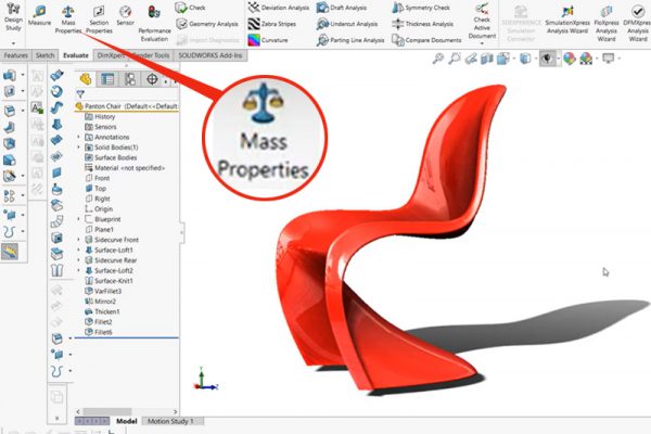 Measure a mass in SolidWorks